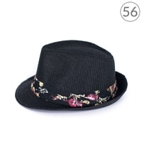 Trilby klobouk s květinovou ozdobou černý